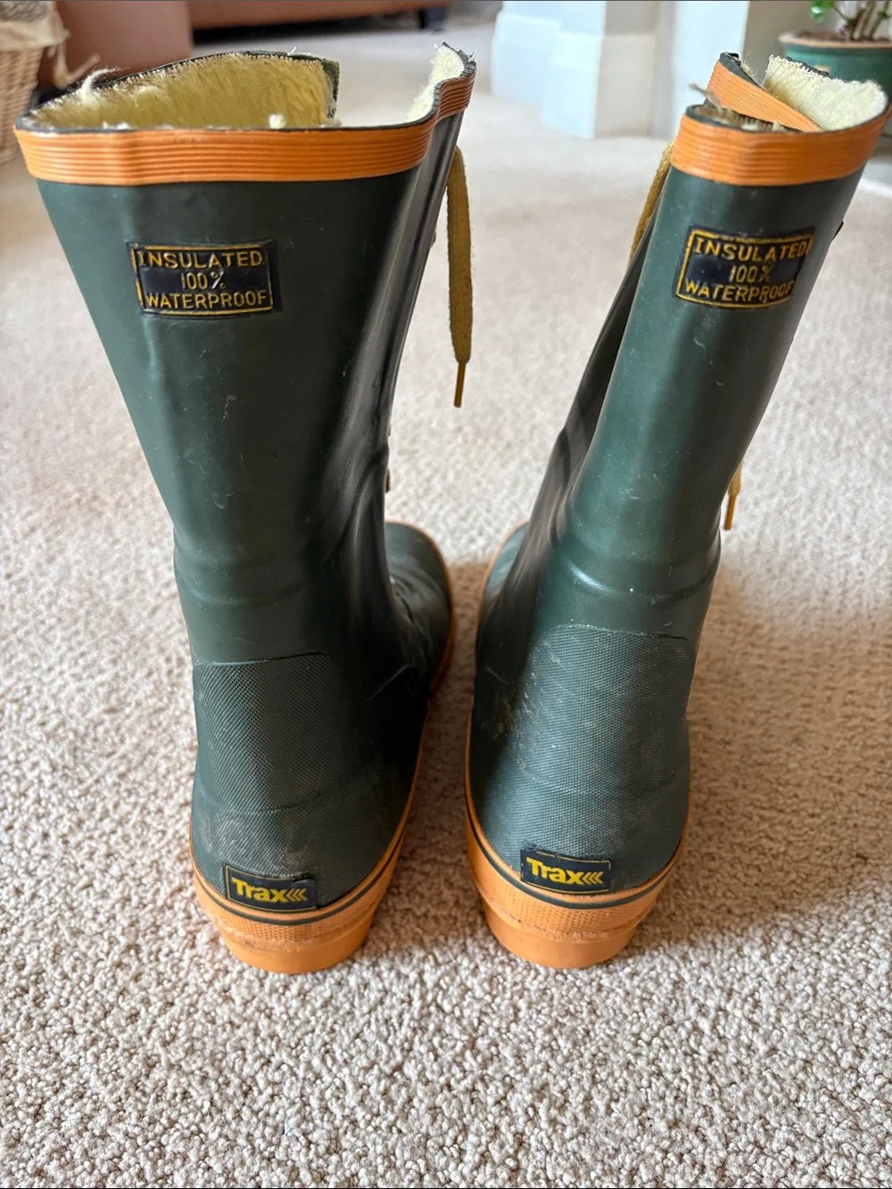 Green and Orange Lace-Up Trax Men’s Boots